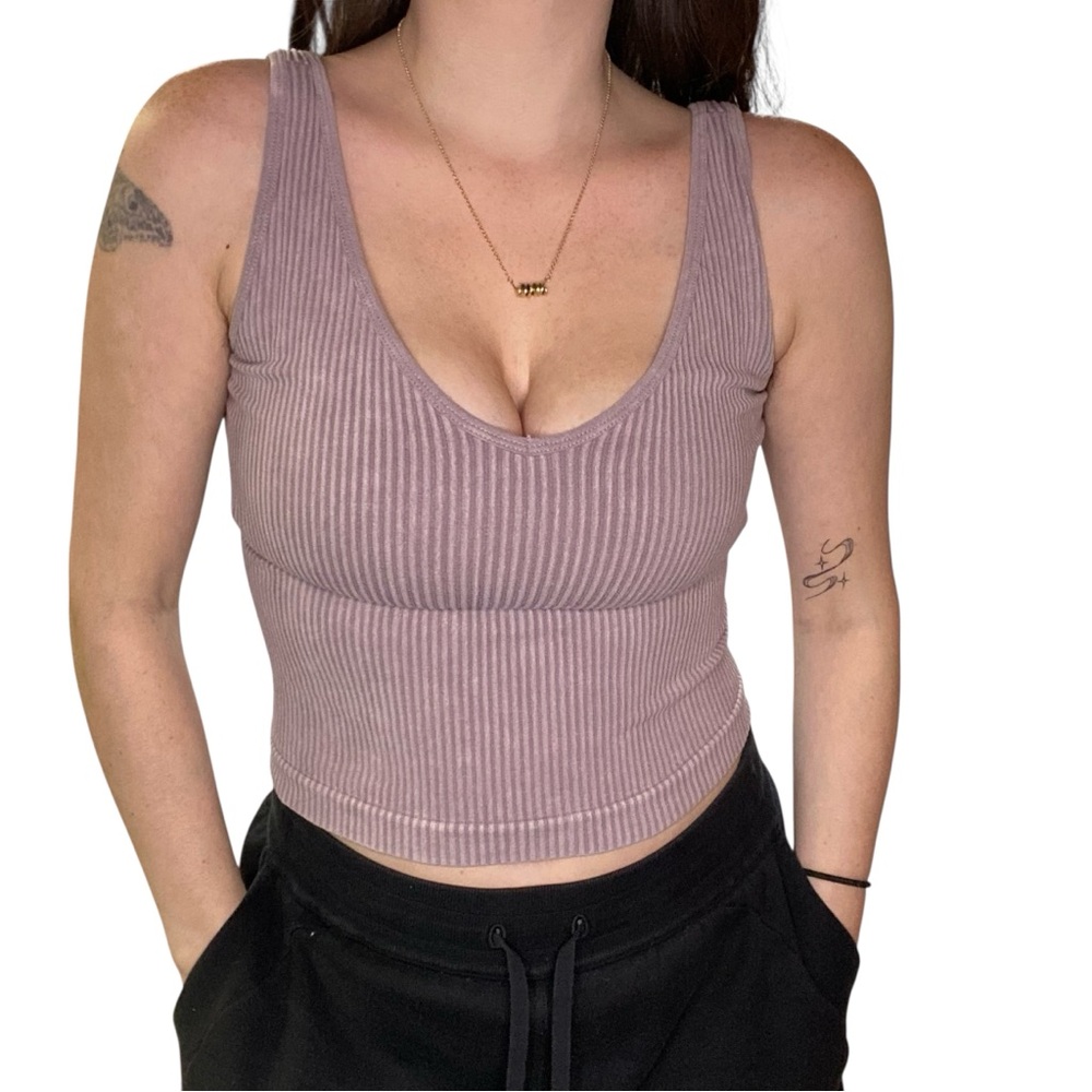 Ribbed Purple Tank